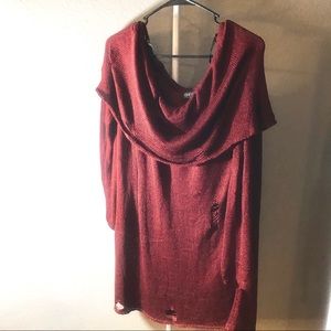Forever 21 distressed off shoulder sweater